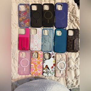 Stylish Assorted Phone 16 pro Cases all in new condition. Smoke free home